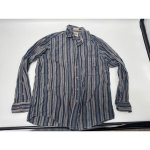 Bay Area Long Sleeve Striped Cotton Button Down Shirt Men's Size L